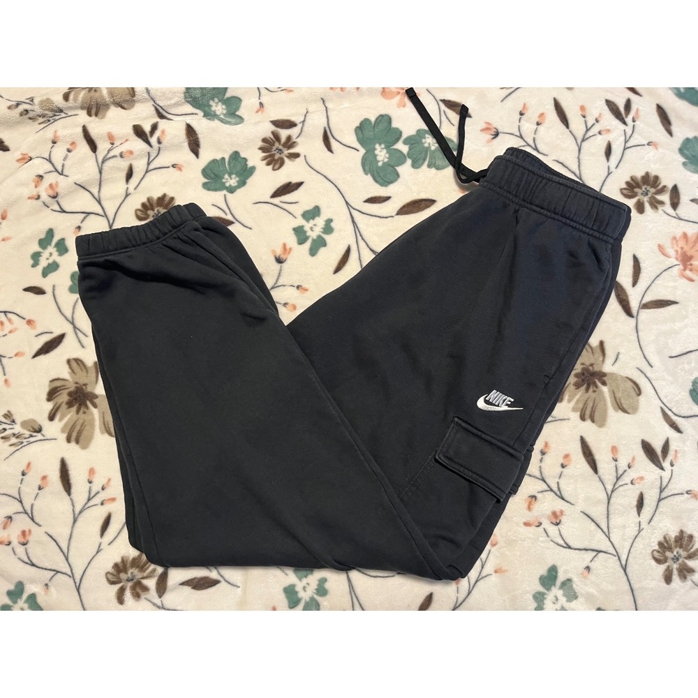 Nike Cargo Sweatpants Mens XS Black Excellent Fleece Joggers Pocket
